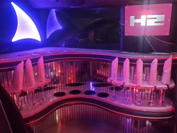 Pink Hummer Limo Hire exterior
